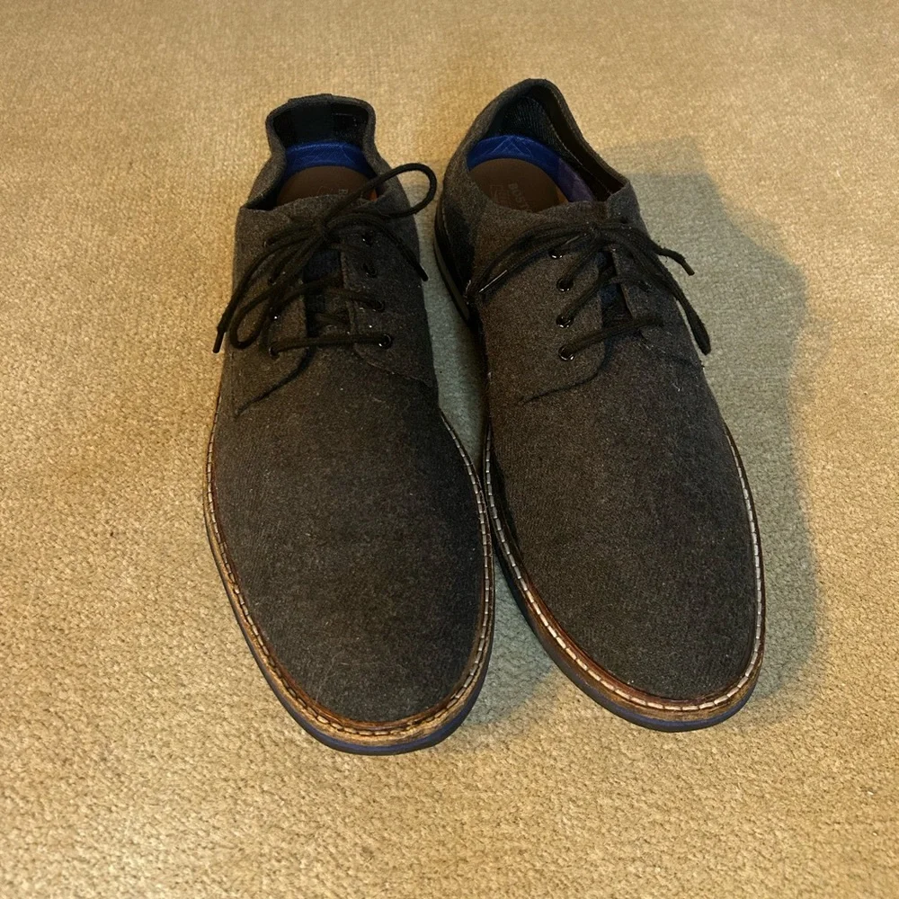 BOSTONIAN Men's Dezmin Plain Oxford Casual Dress Black Grey Wool Shoe Size 11